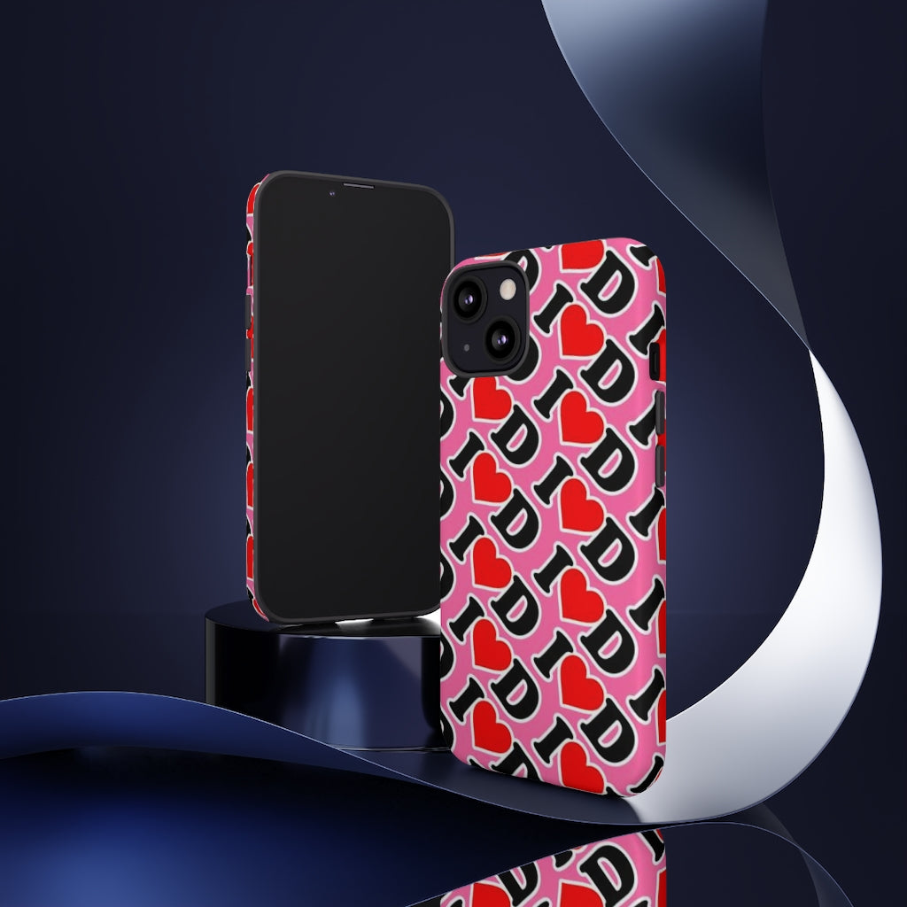 I Heart D all over print Tough Cases PINK