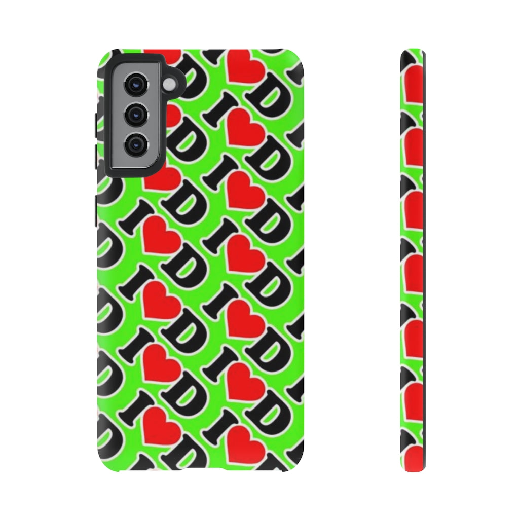 I Heart D all over print Tough Cases GREEN