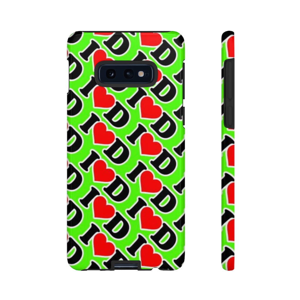 I Heart D all over print Tough Cases GREEN