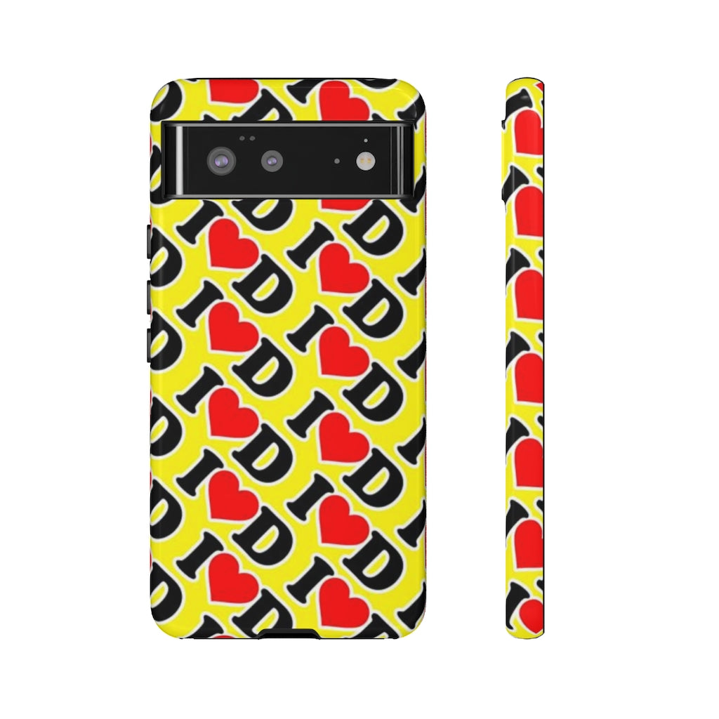 I Heart D all over print Tough Cases YELLOW