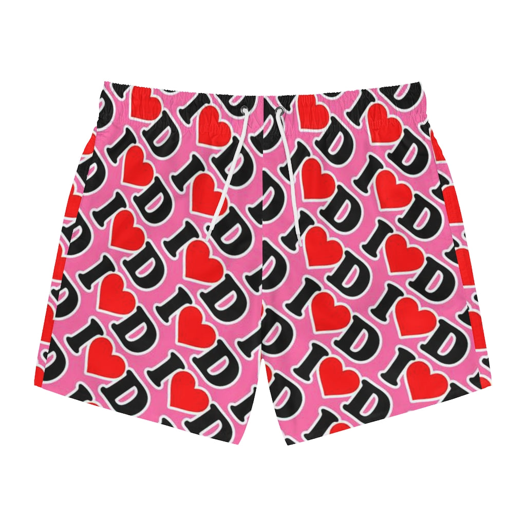 I Heart D Swim Trunks PINK