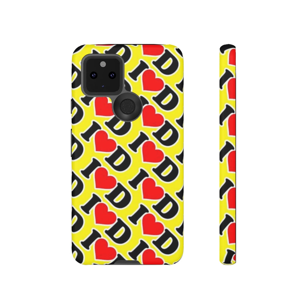 I Heart D all over print Tough Cases YELLOW