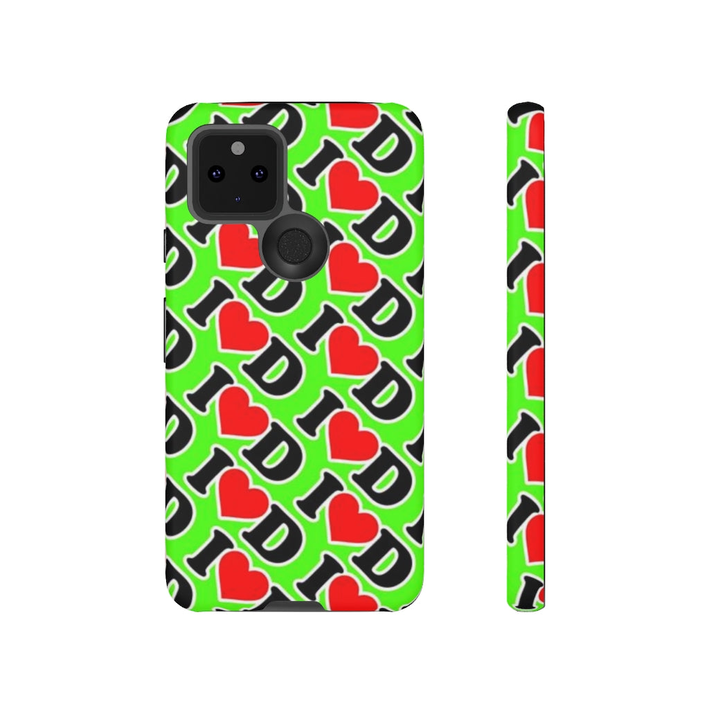 I Heart D all over print Tough Cases GREEN