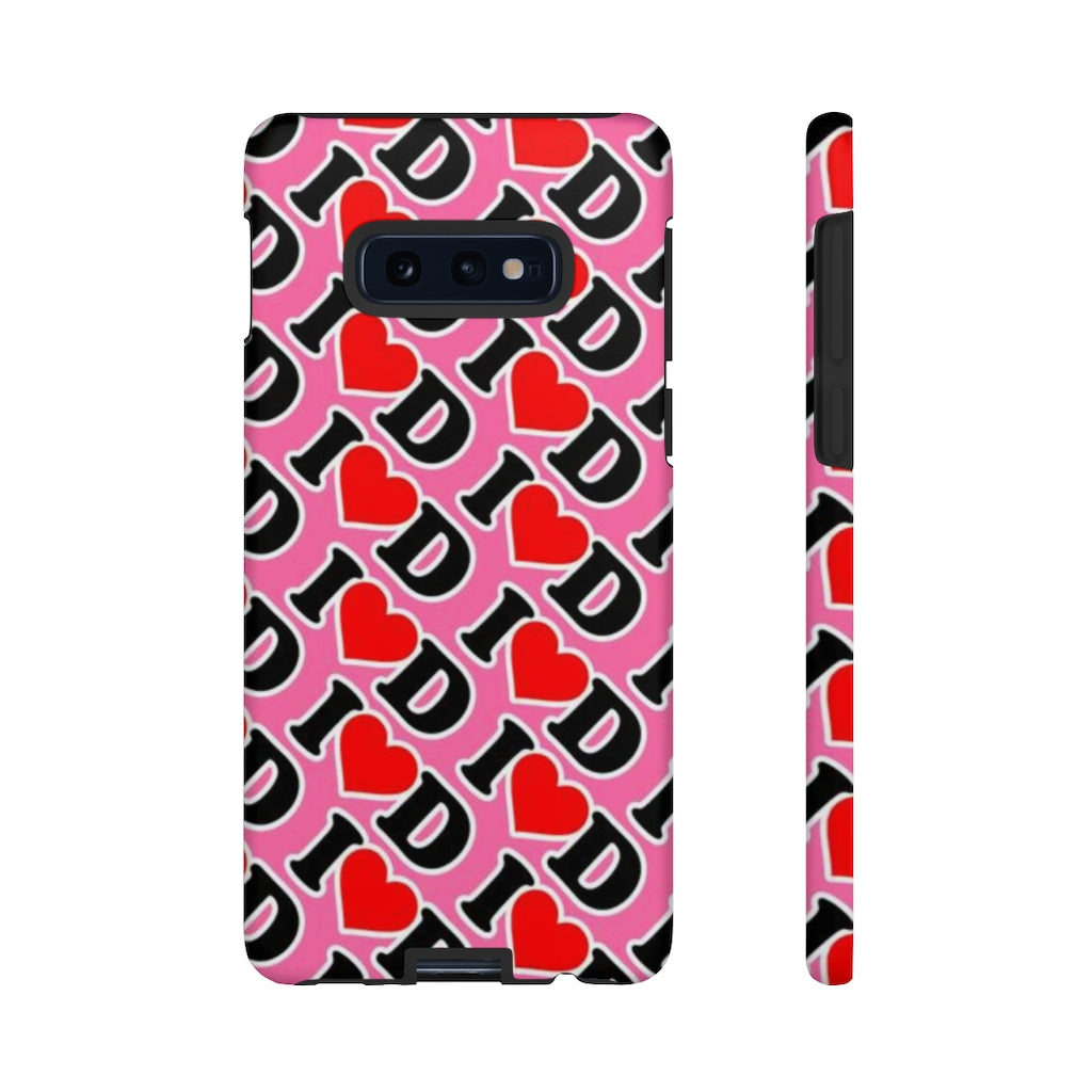 I Heart D all over print Tough Cases PINK