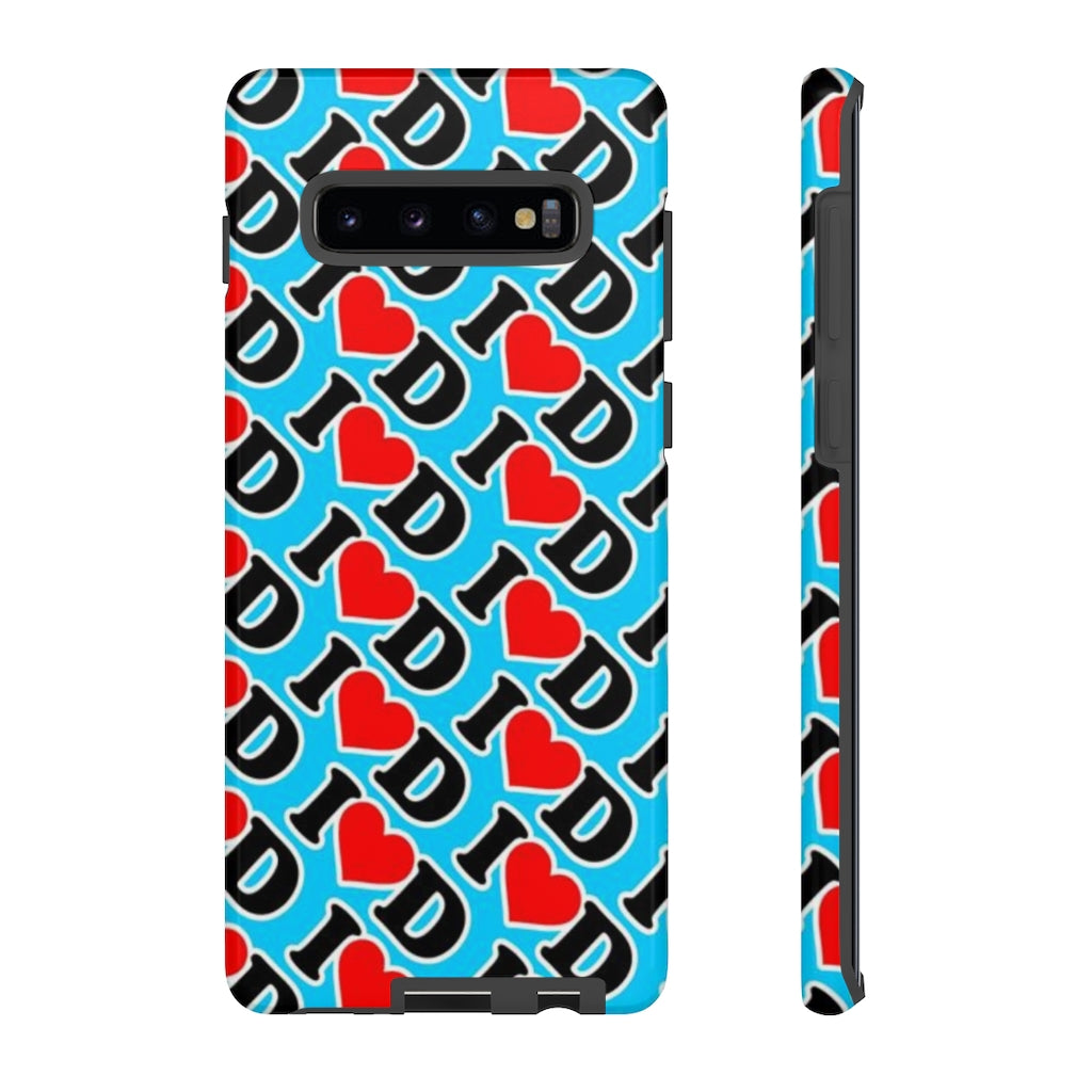 I Heart D all over print Tough Cases BLUE