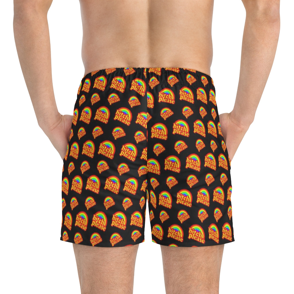 B*tch Please all over print Swim Trunks