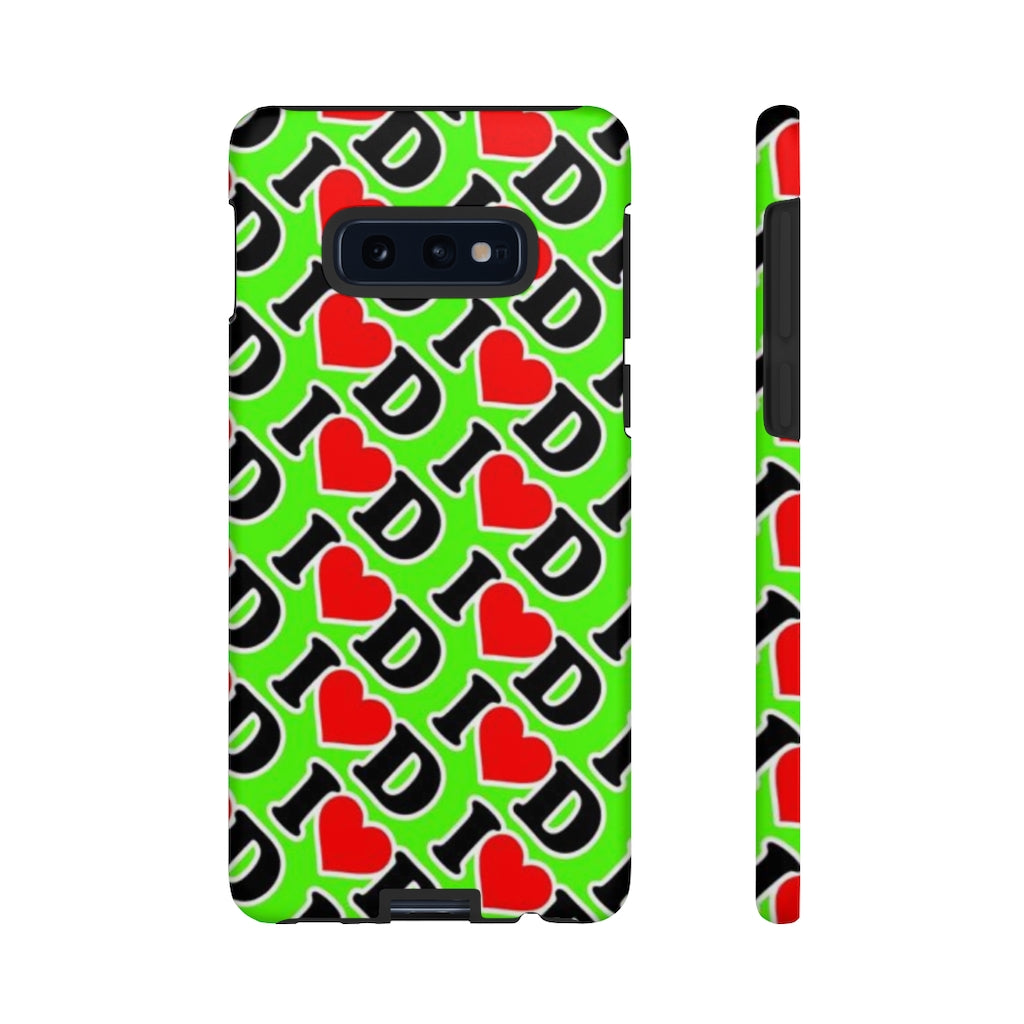 I Heart D all over print Tough Cases GREEN