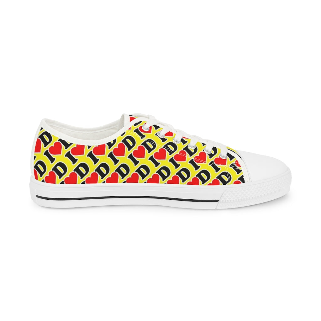 I Heart D Men's Low Top Sneakers YELLOW