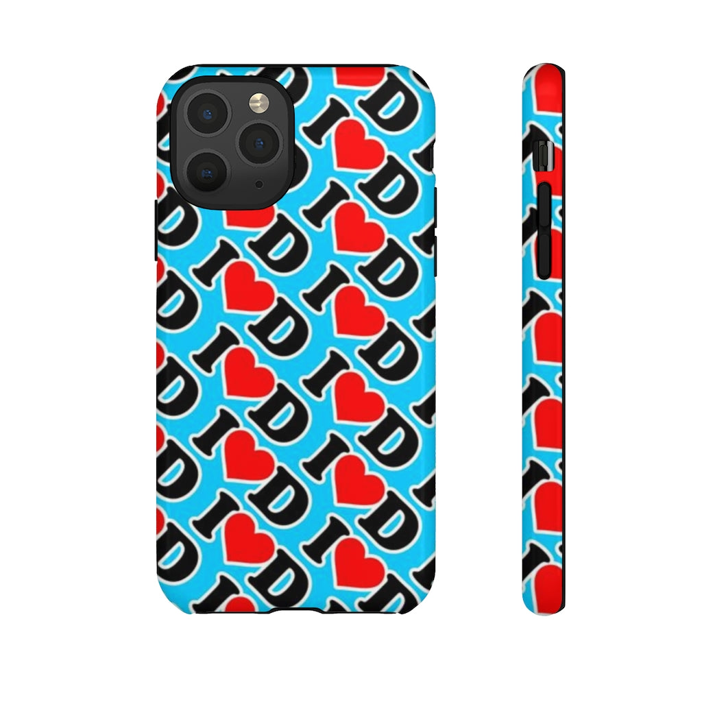 I Heart D all over print Tough Cases BLUE