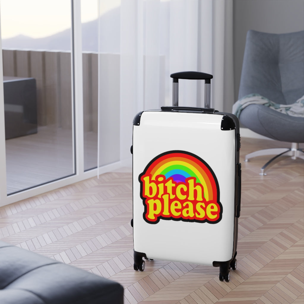 B*tch please Suitcases WHITE