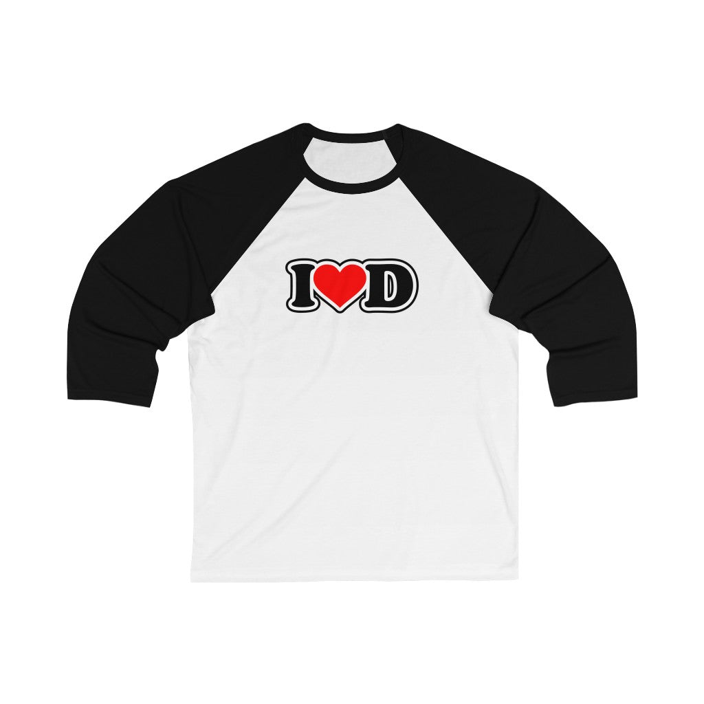 I Heart D Unisex 3\4 Sleeve Baseball Tee