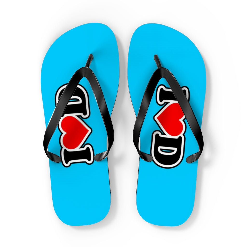 I Heart D Flip Flops BLUE