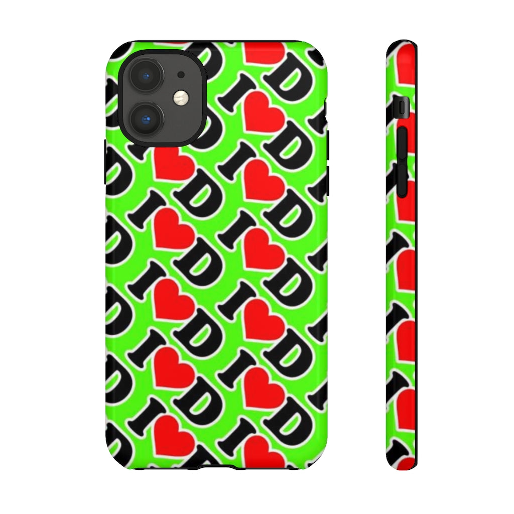 I Heart D all over print Tough Cases GREEN