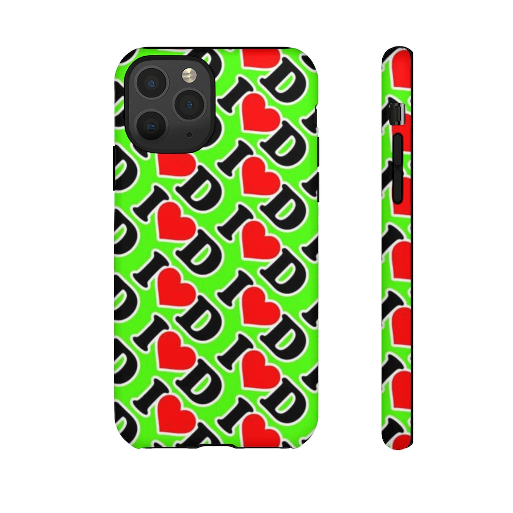 I Heart D all over print Tough Cases GREEN