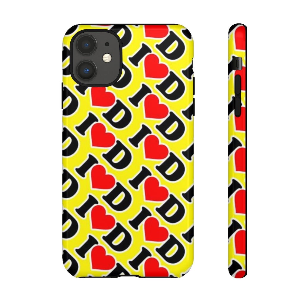 I Heart D all over print Tough Cases YELLOW