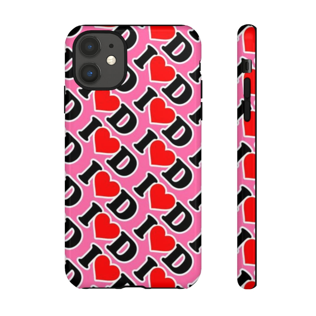 I Heart D all over print Tough Cases PINK