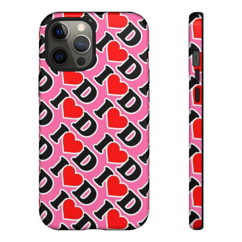 I Heart D all over print Tough Cases PINK