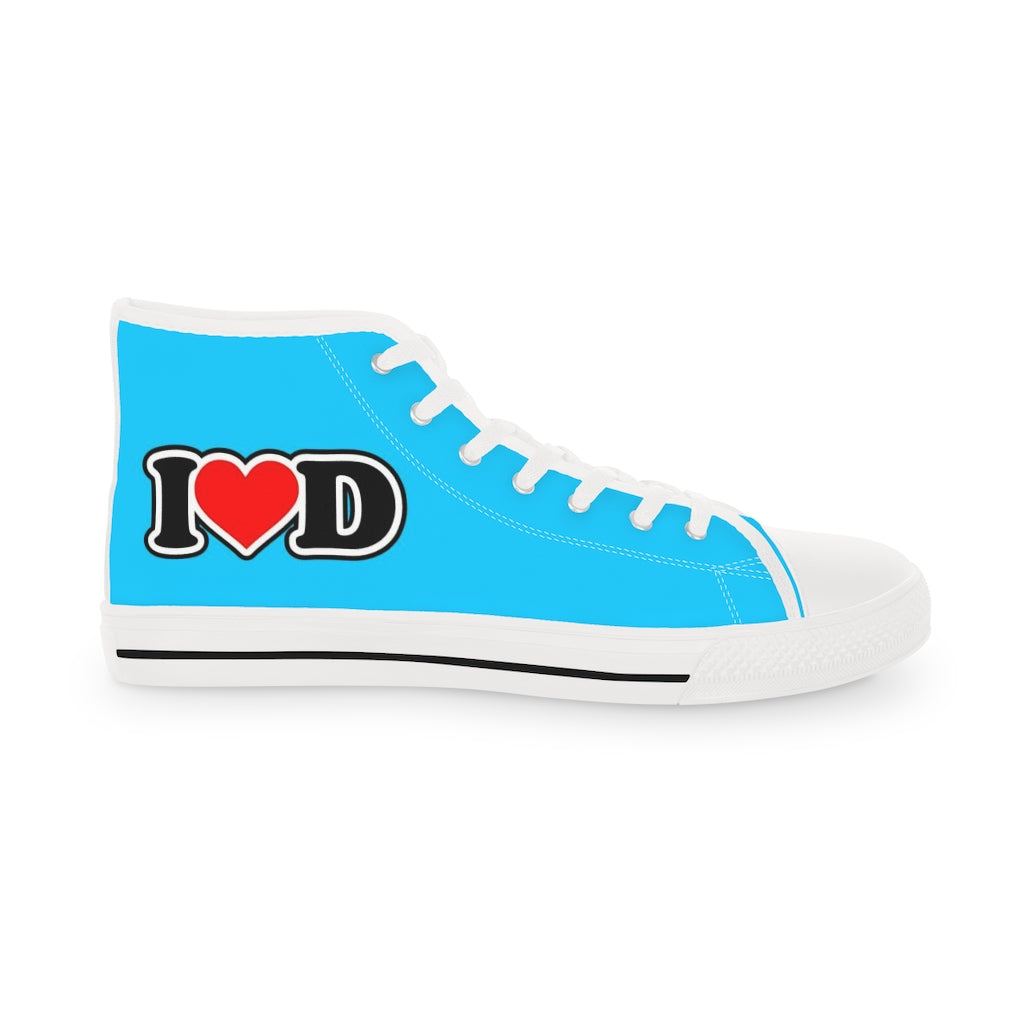 I Heart D Men's High Top Sneakers BLUE