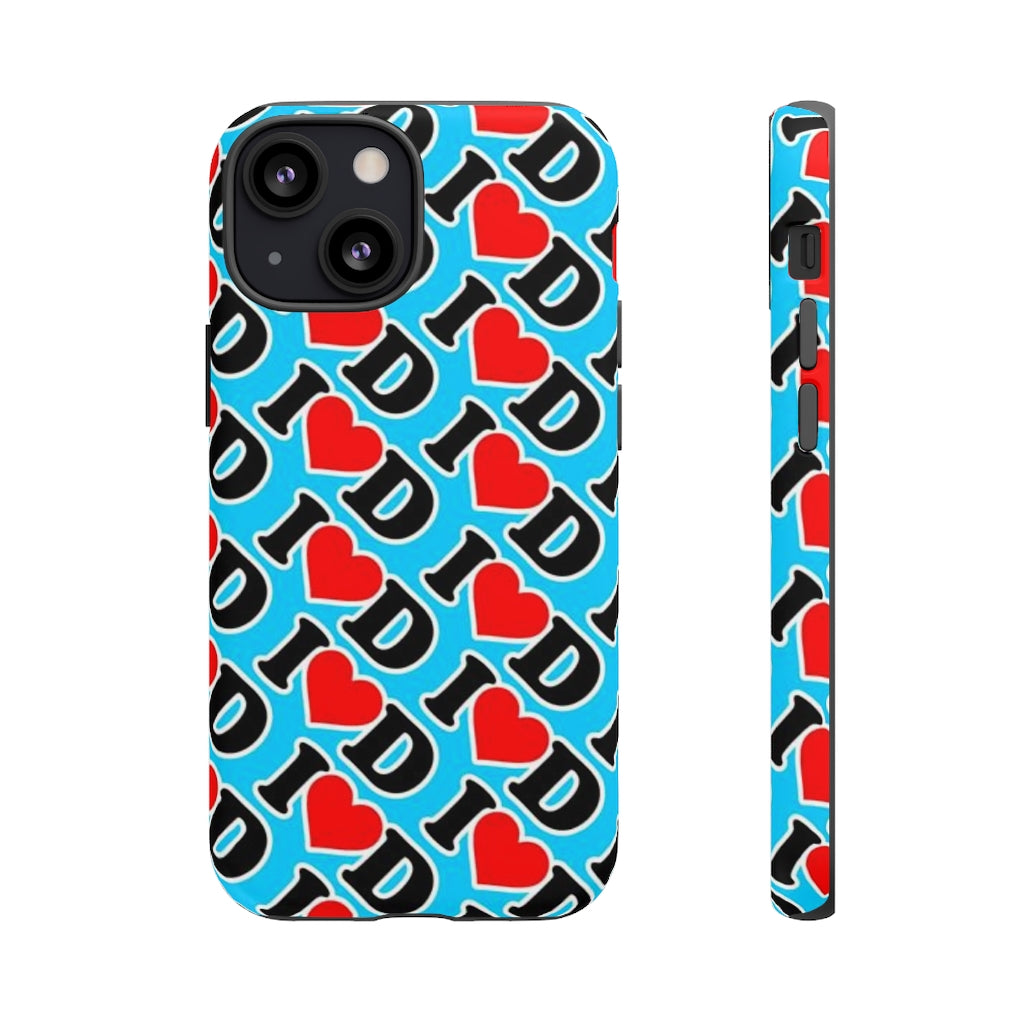 I Heart D all over print Tough Cases BLUE