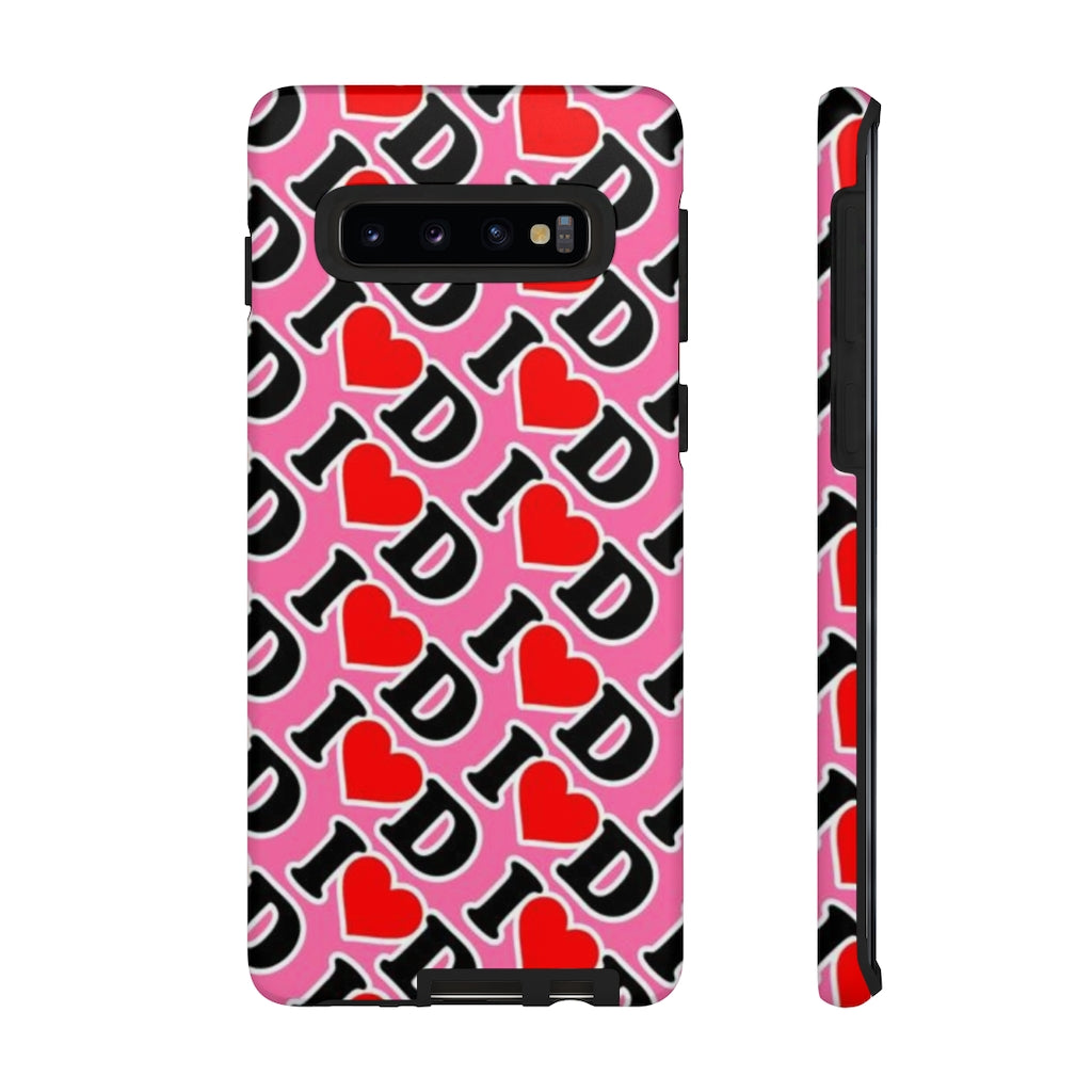 I Heart D all over print Tough Cases PINK