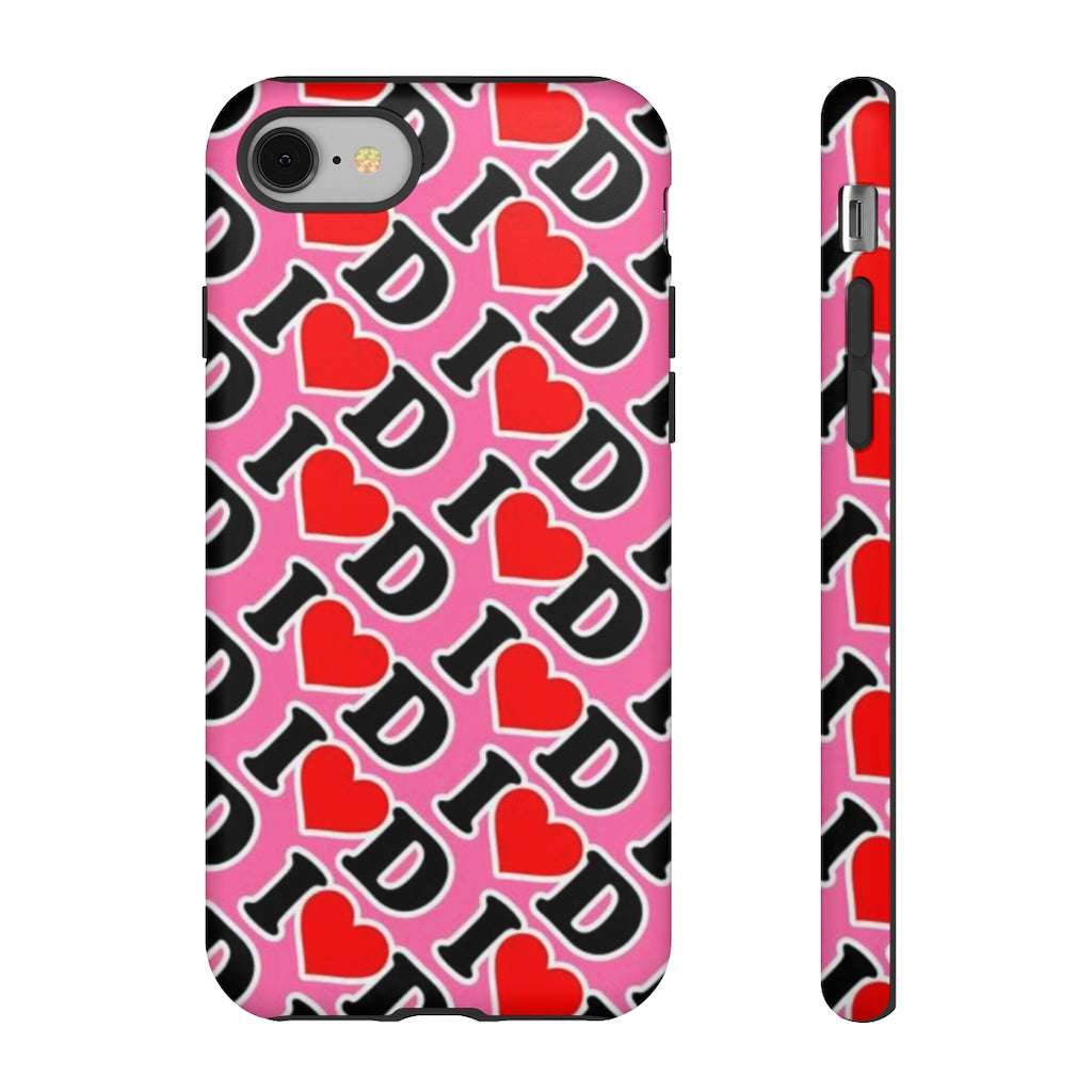 I Heart D all over print Tough Cases PINK