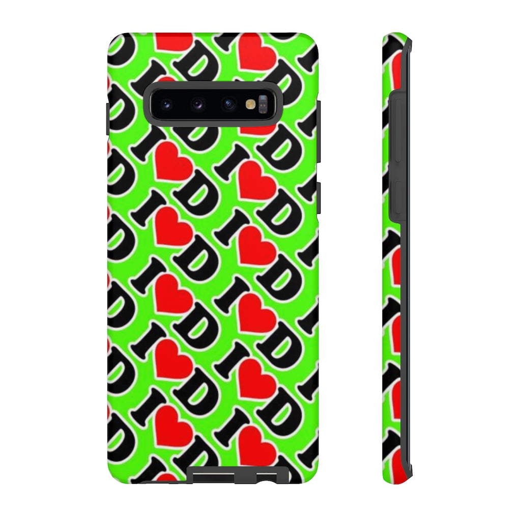 I Heart D all over print Tough Cases GREEN