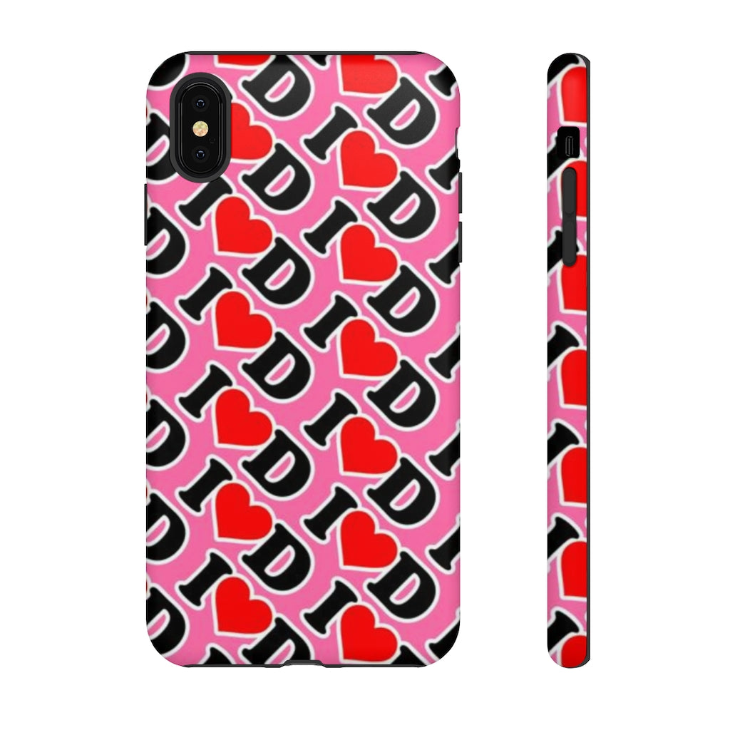 I Heart D all over print Tough Cases PINK