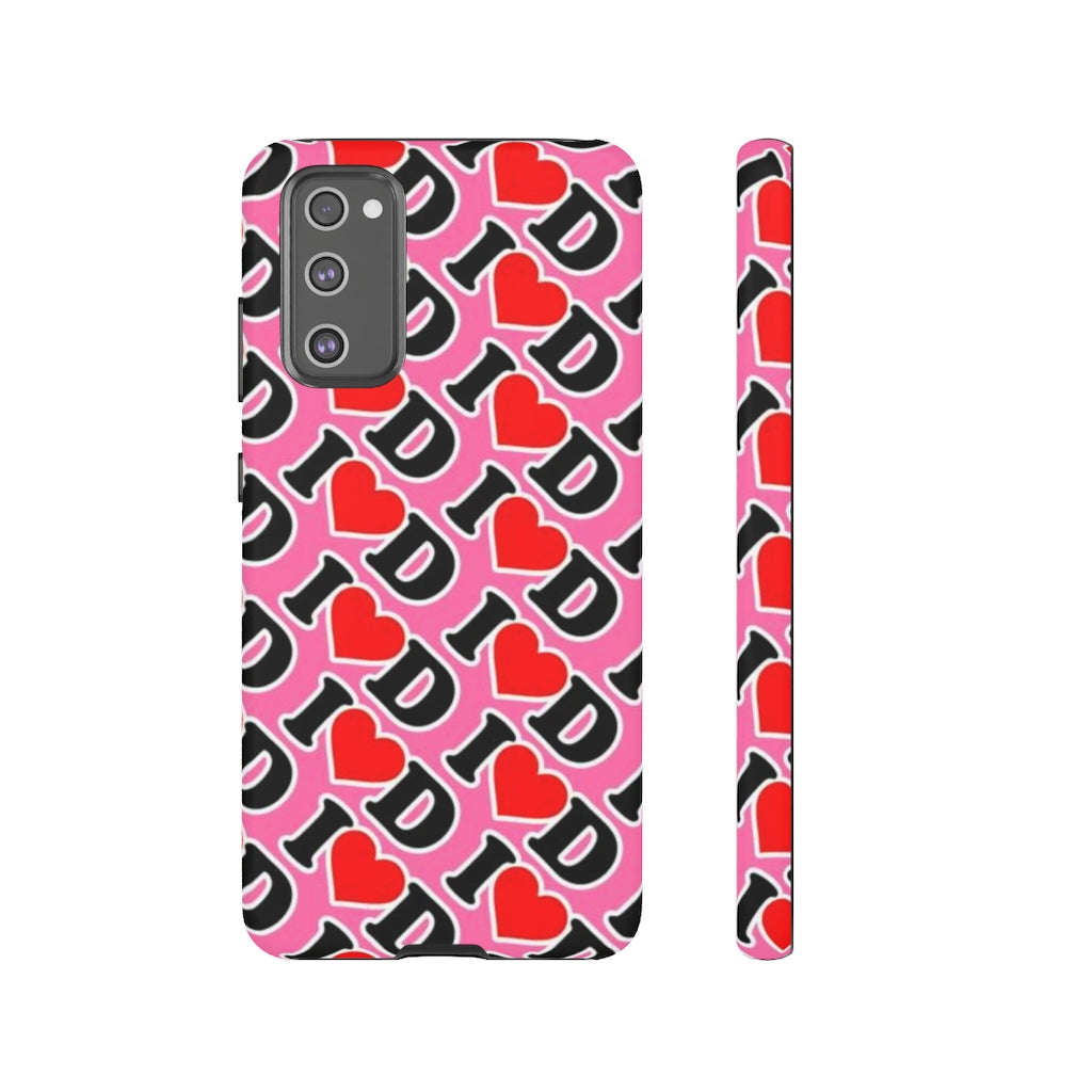 I Heart D all over print Tough Cases PINK