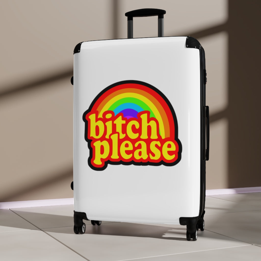 B*tch please Suitcases WHITE