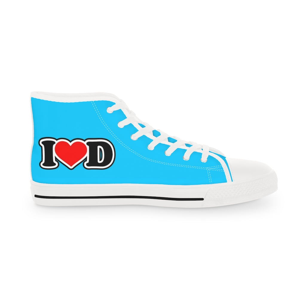 I Heart D Men's High Top Sneakers BLUE