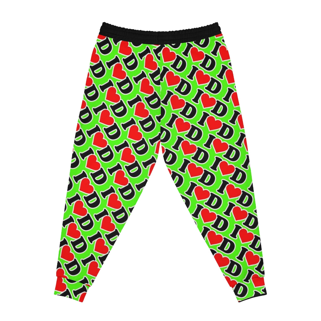 I Heart D Athletic Joggers (AOP) GREEN