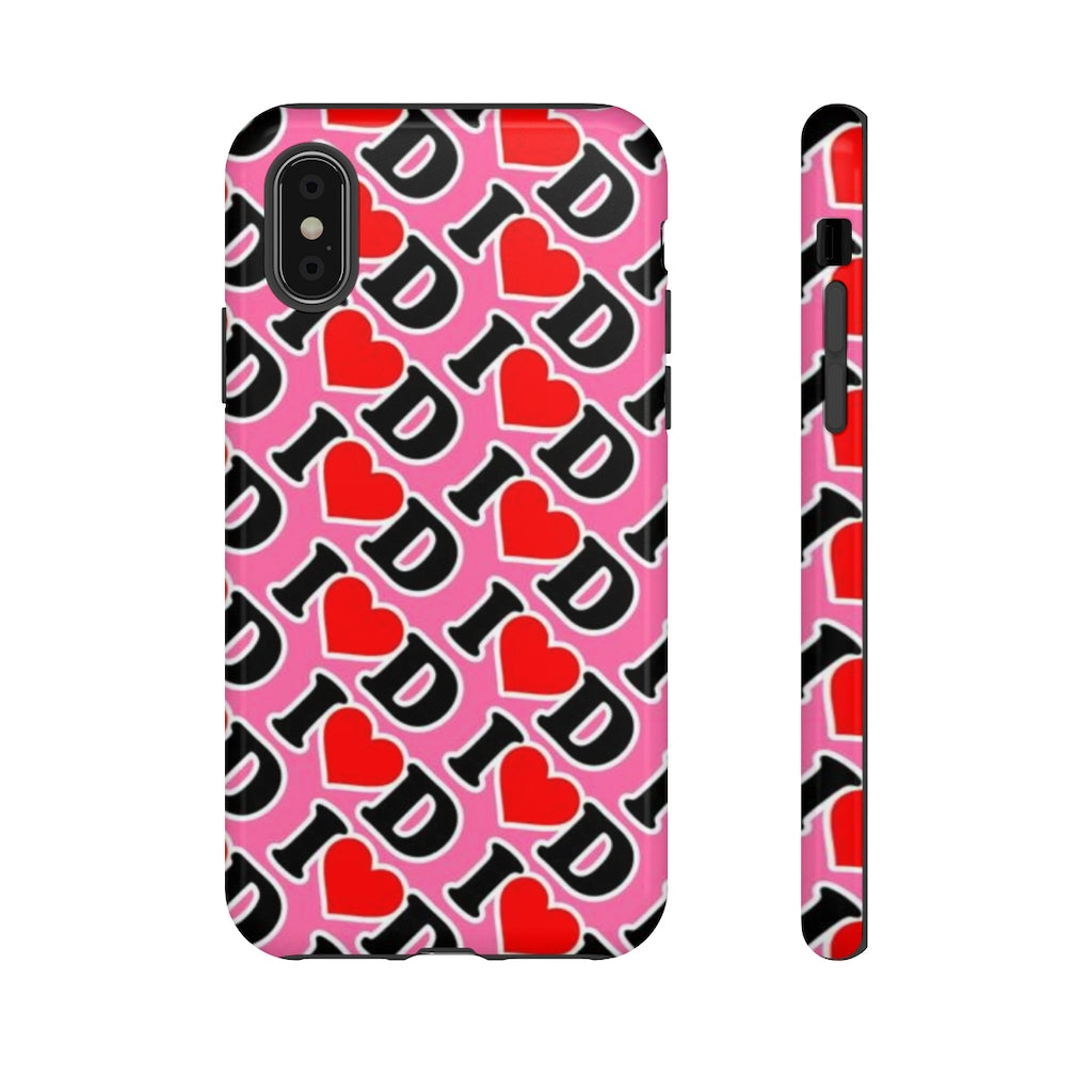 I Heart D all over print Tough Cases PINK