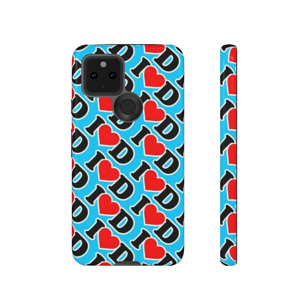 I Heart D all over print Tough Cases BLUE