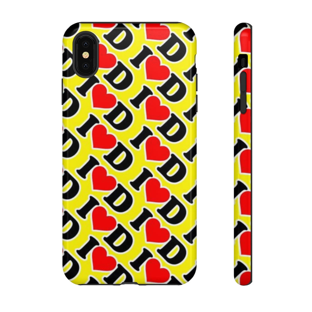 I Heart D all over print Tough Cases YELLOW