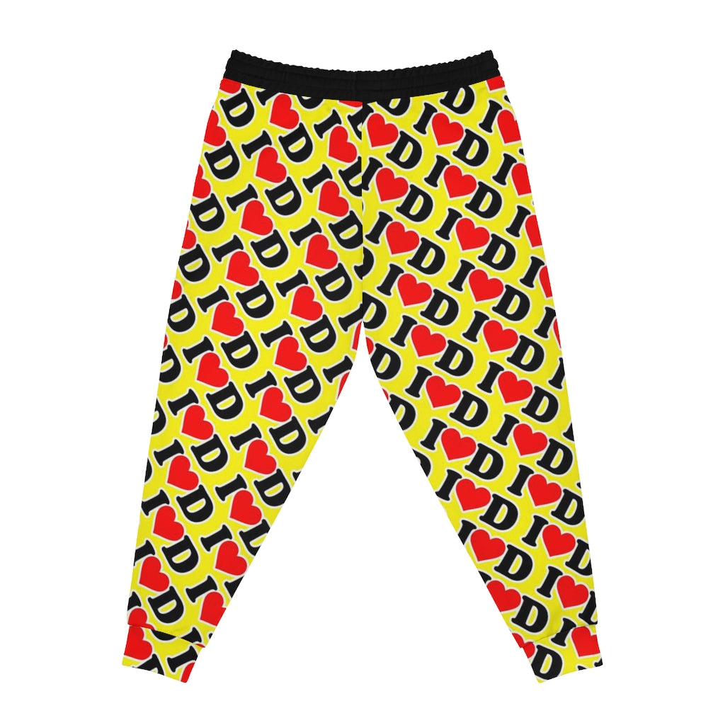 I Heart D all over print Athletic Joggers (AOP) YELLOW