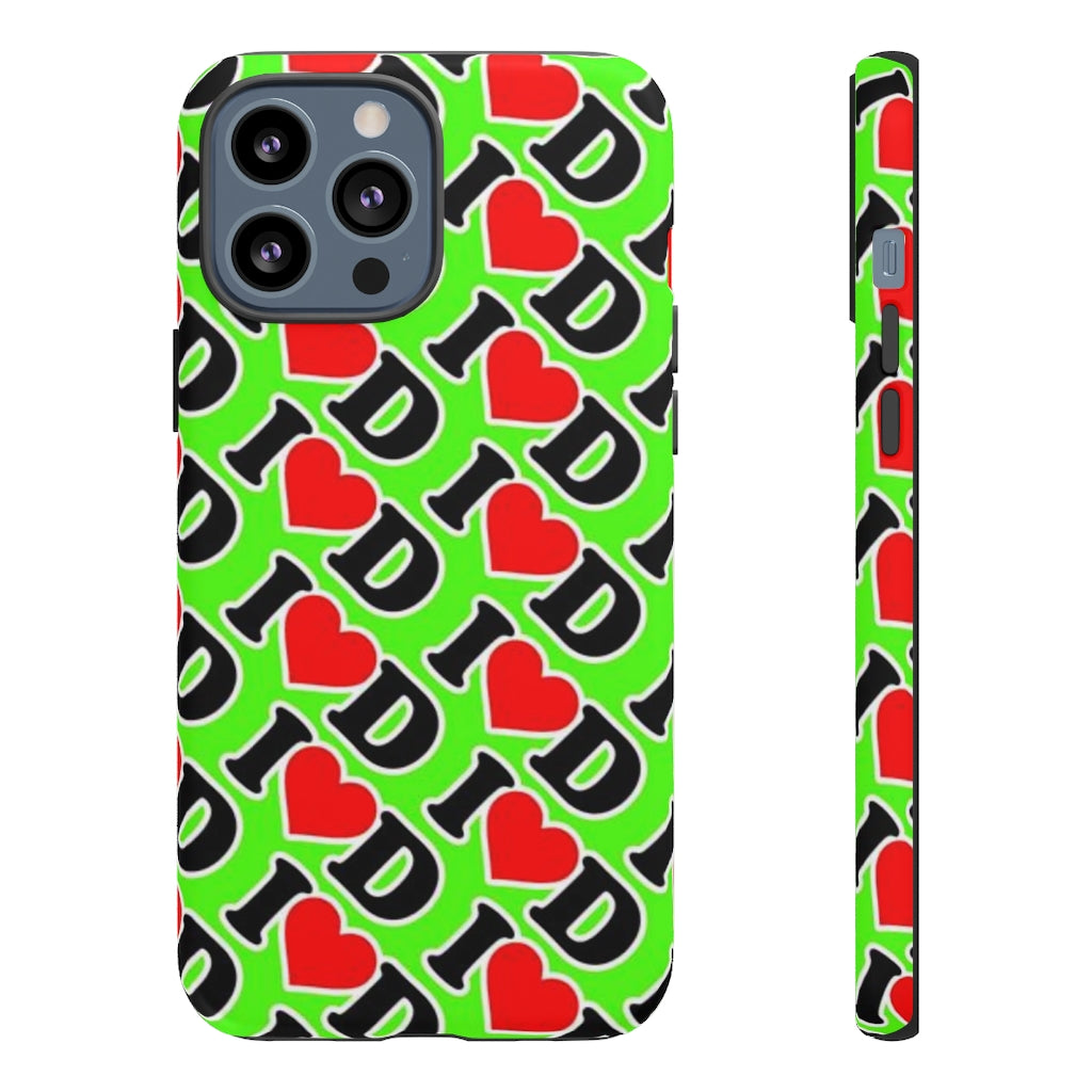 I Heart D all over print Tough Cases GREEN