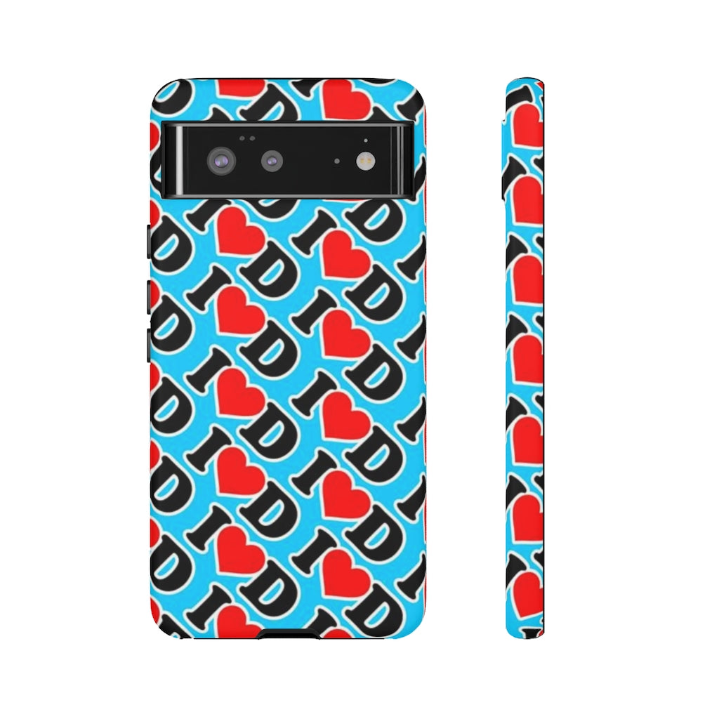 I Heart D all over print Tough Cases BLUE