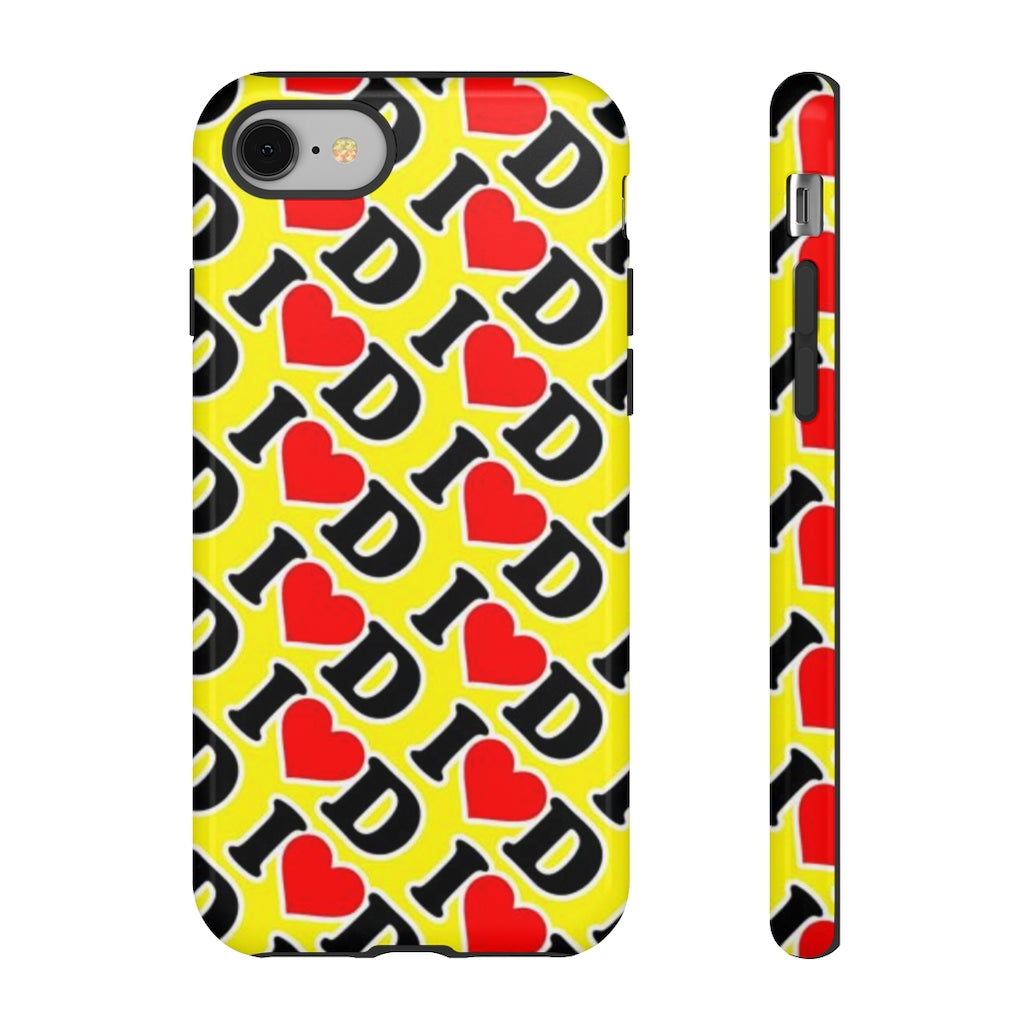 I Heart D all over print Tough Cases YELLOW