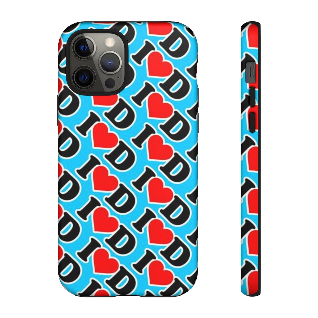 I Heart D all over print Tough Cases BLUE