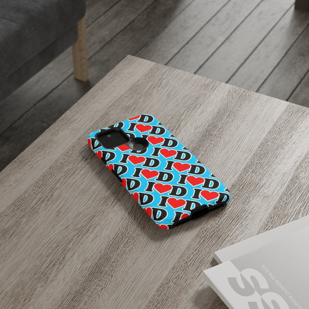 I Heart D all over print Tough Cases BLUE