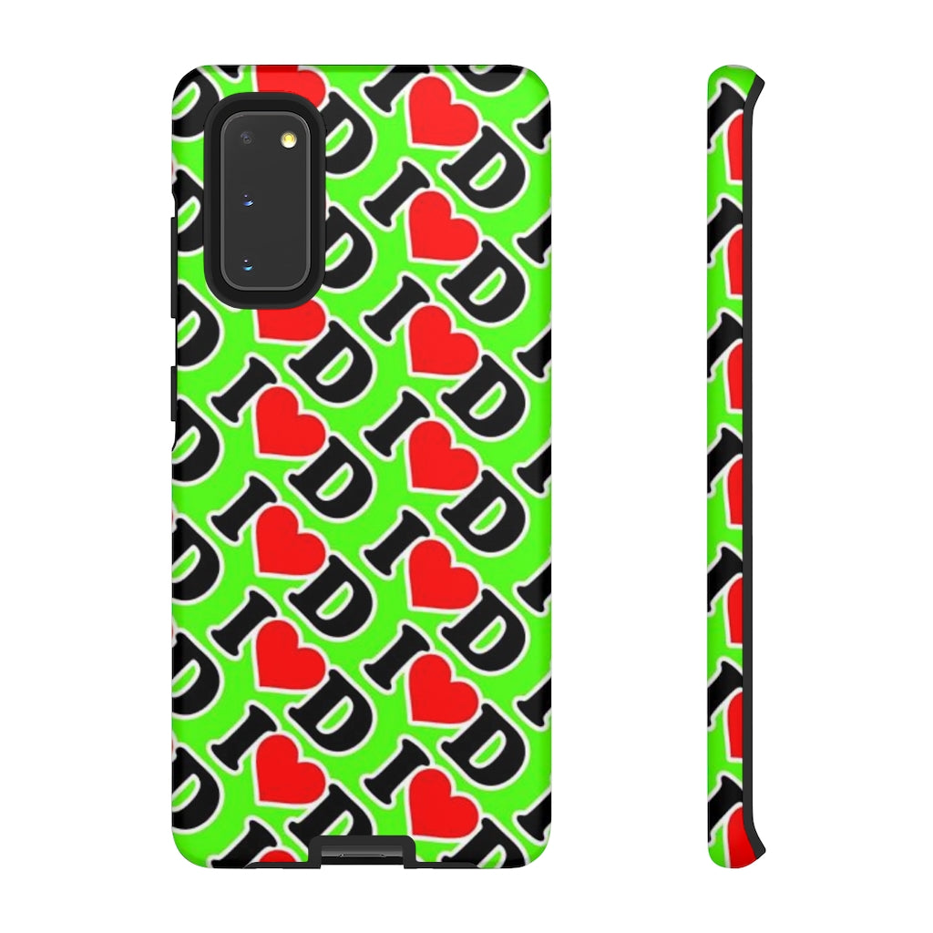 I Heart D all over print Tough Cases GREEN