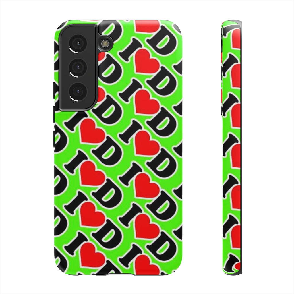 I Heart D all over print Tough Cases GREEN