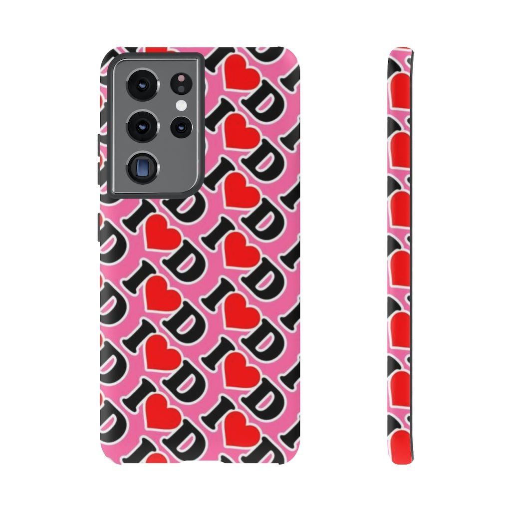 I Heart D all over print Tough Cases PINK