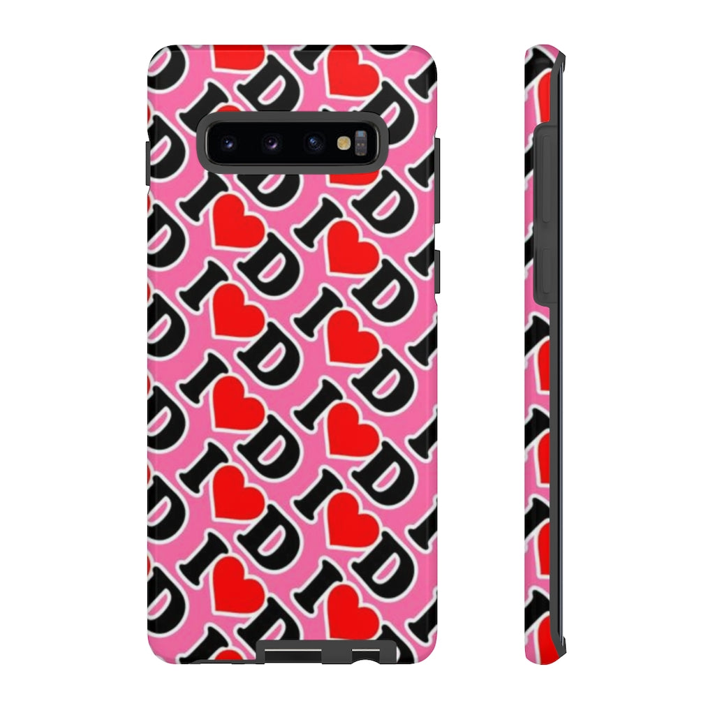 I Heart D all over print Tough Cases PINK