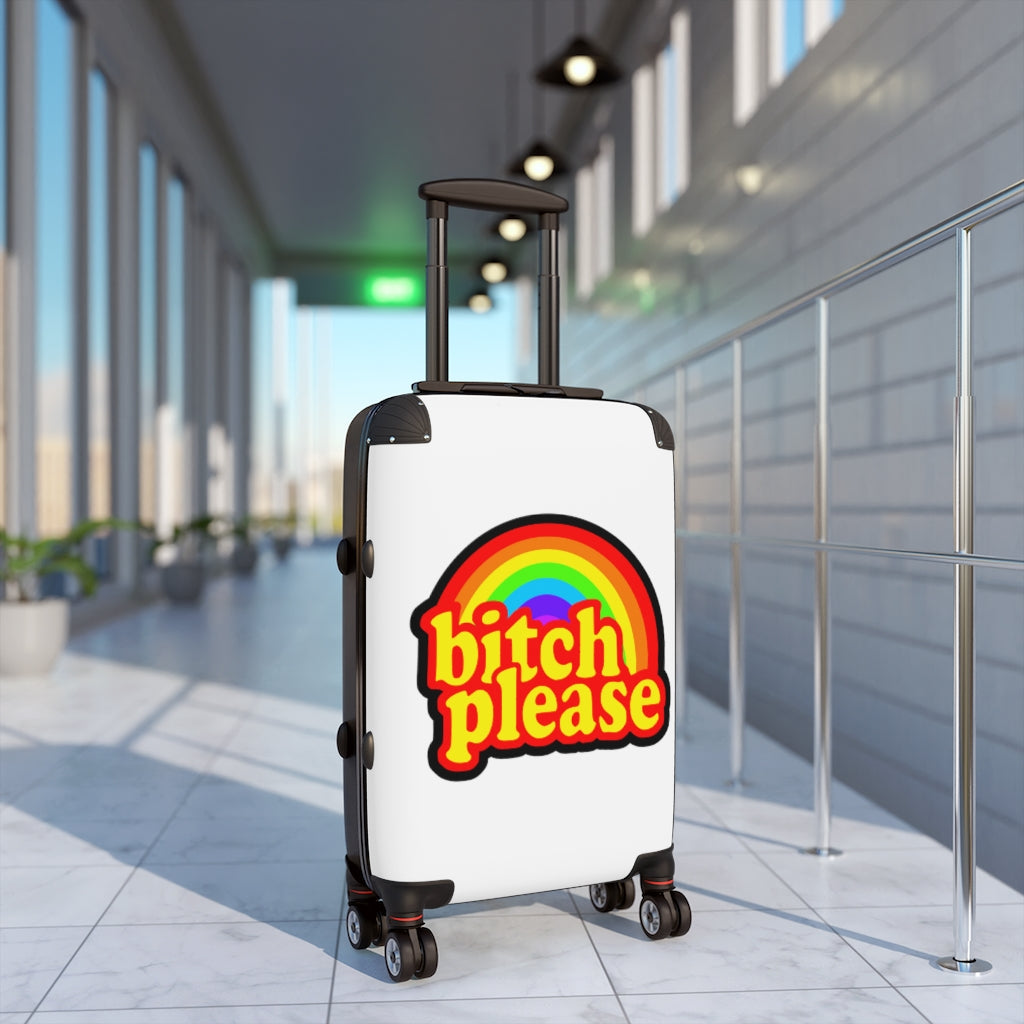 B*tch please Suitcases WHITE