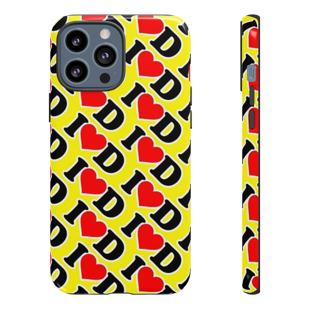 I Heart D all over print Tough Cases YELLOW