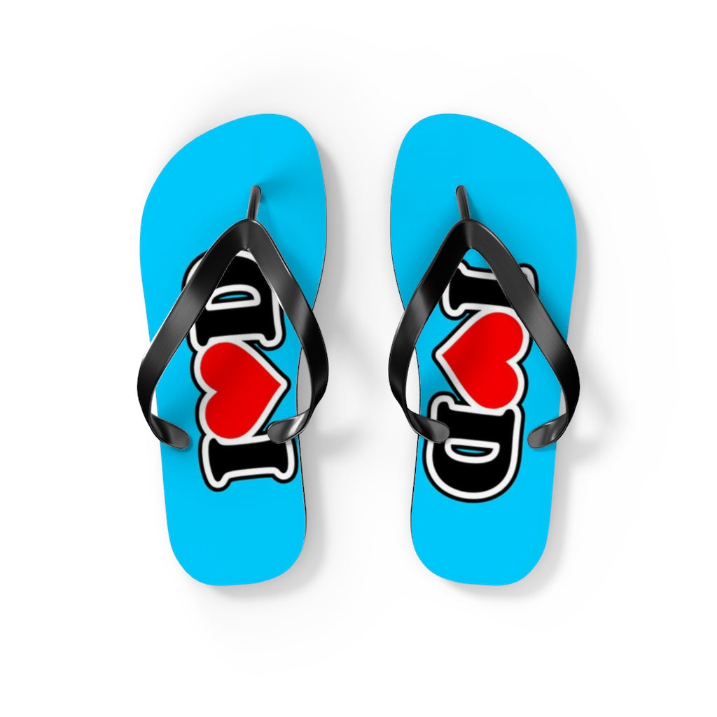 I Heart D Flip Flops BLUE