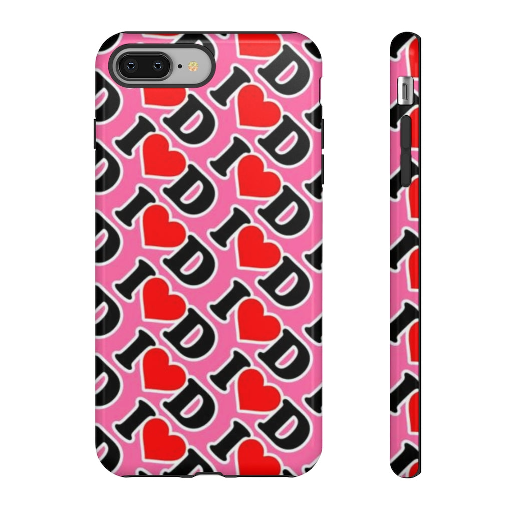 I Heart D all over print Tough Cases PINK