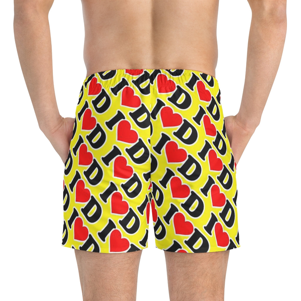 I Heart D Swim Trunks YELLOW