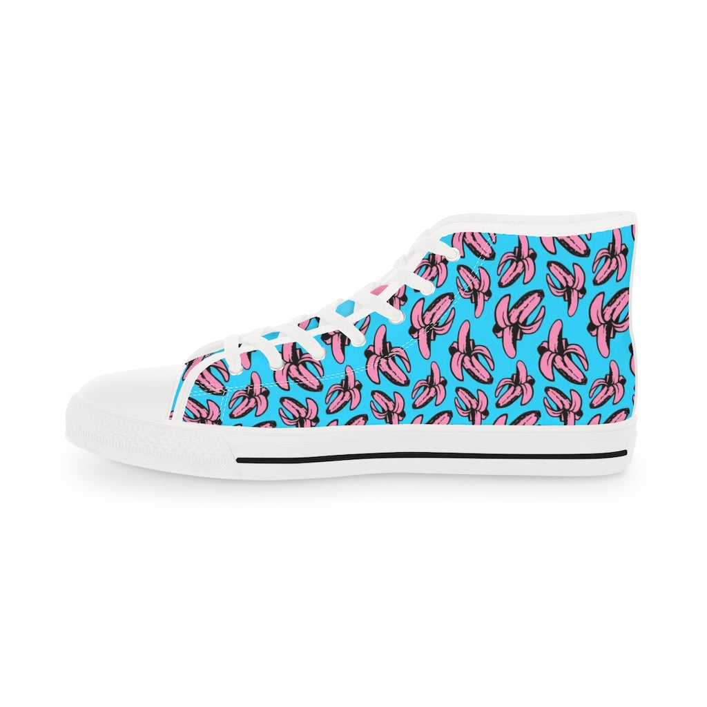 Banana all  over print Men's High Top Sneakers